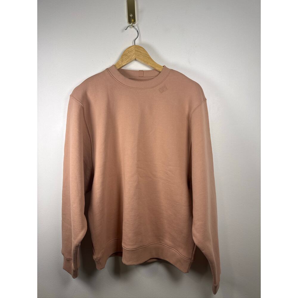 Lunya Good in Bed Oversized Cozy Fleece Crewneck Sweatshirt In Otium Tan XS
